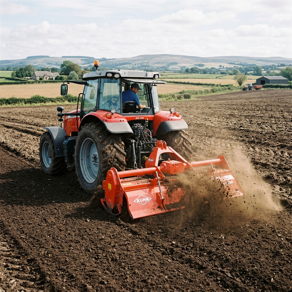 Rotavator soil preparation